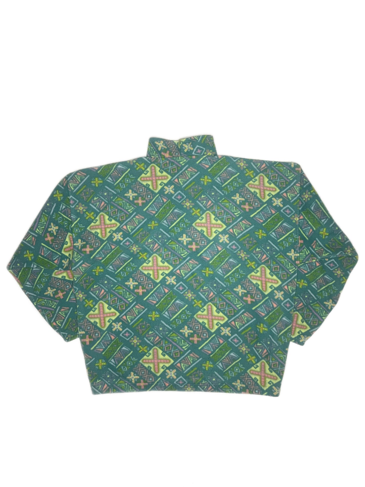 (L) KAPPA Crazy Pattern Half Button FLEECE Sweatshirt