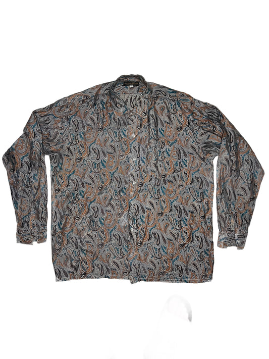 (L) Pure Thai Silk Long Sleeve Hawaiian Shirt