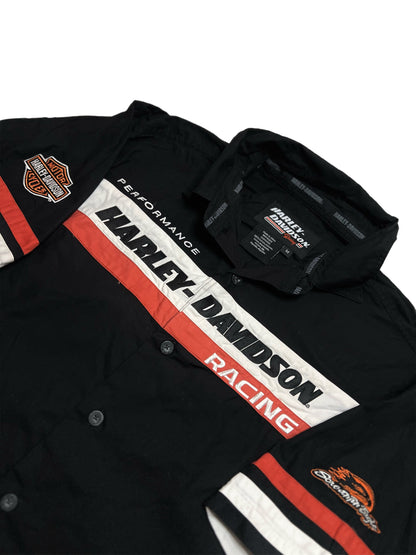 (L) Harley Davidson Racing Button Down Shirt