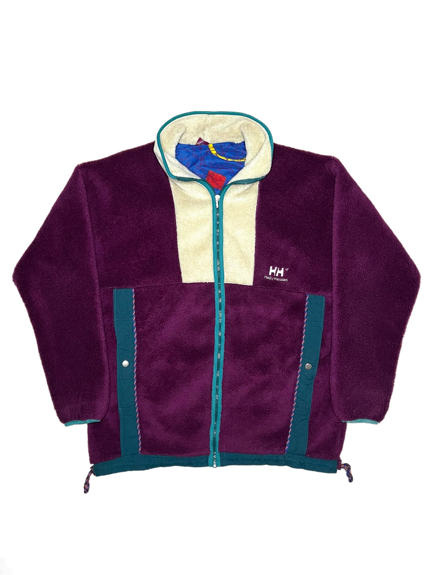 [XL] Veste POLAIRE lourde multicolore Helly Hansen des années 1990 