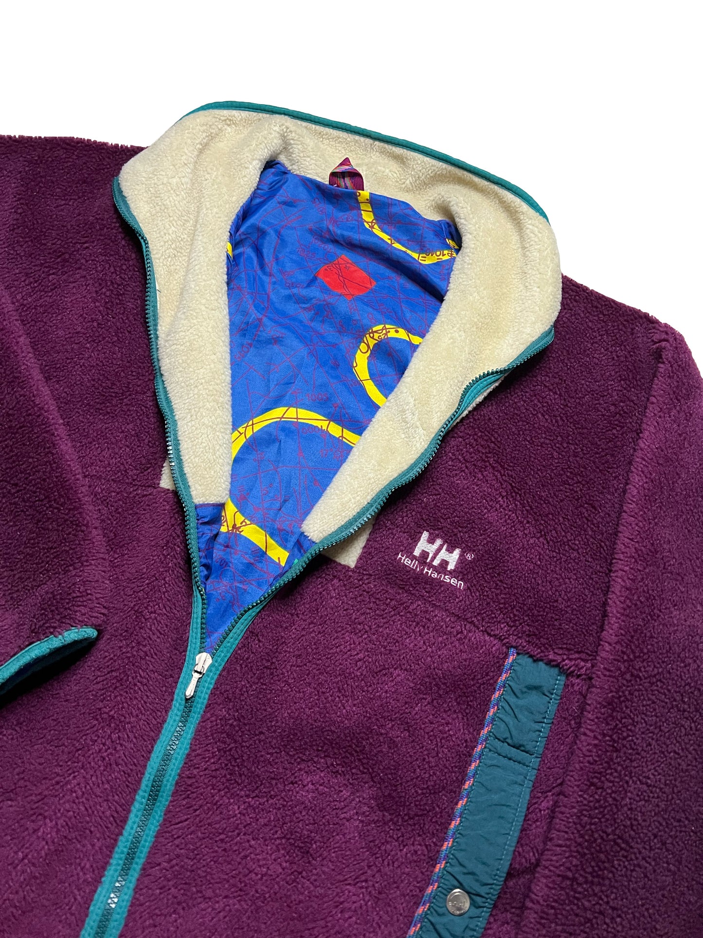 [XL] Veste POLAIRE lourde multicolore Helly Hansen des années 1990 