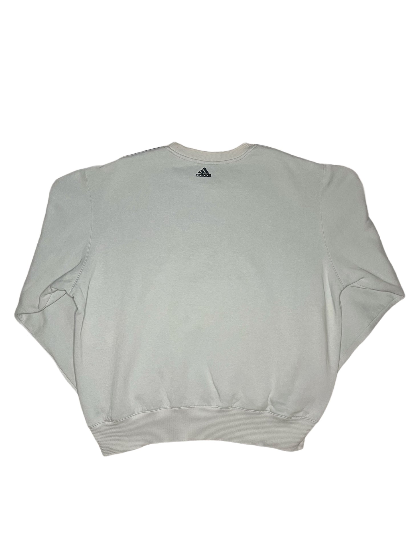 [M] Adidas White Embroided Sweatshirt