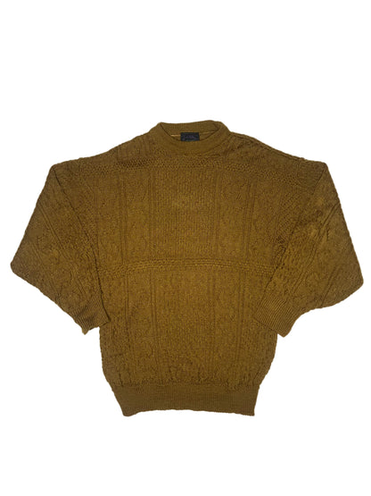 (L) First Class Brown Cable Knit Sweater