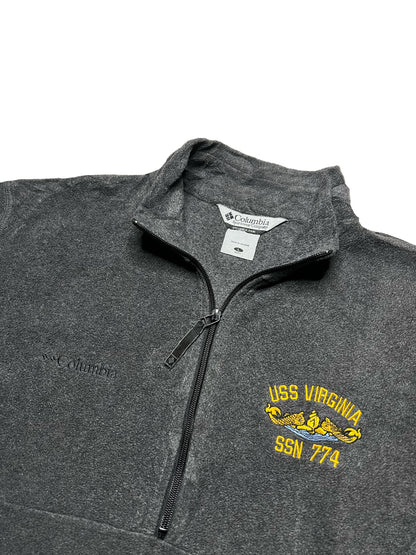 [L/XL] Columbia USS Virginia NAVY FLEECE Half Zip Sweatshirt