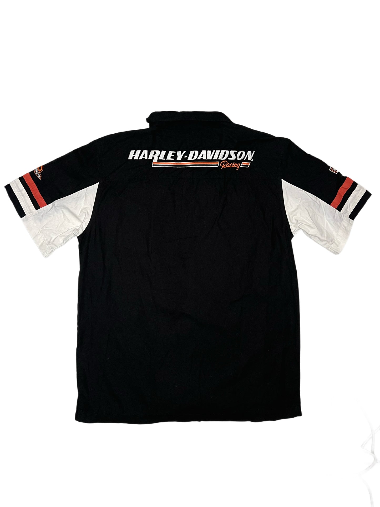 (L) Harley Davidson Racing Button Down Shirt